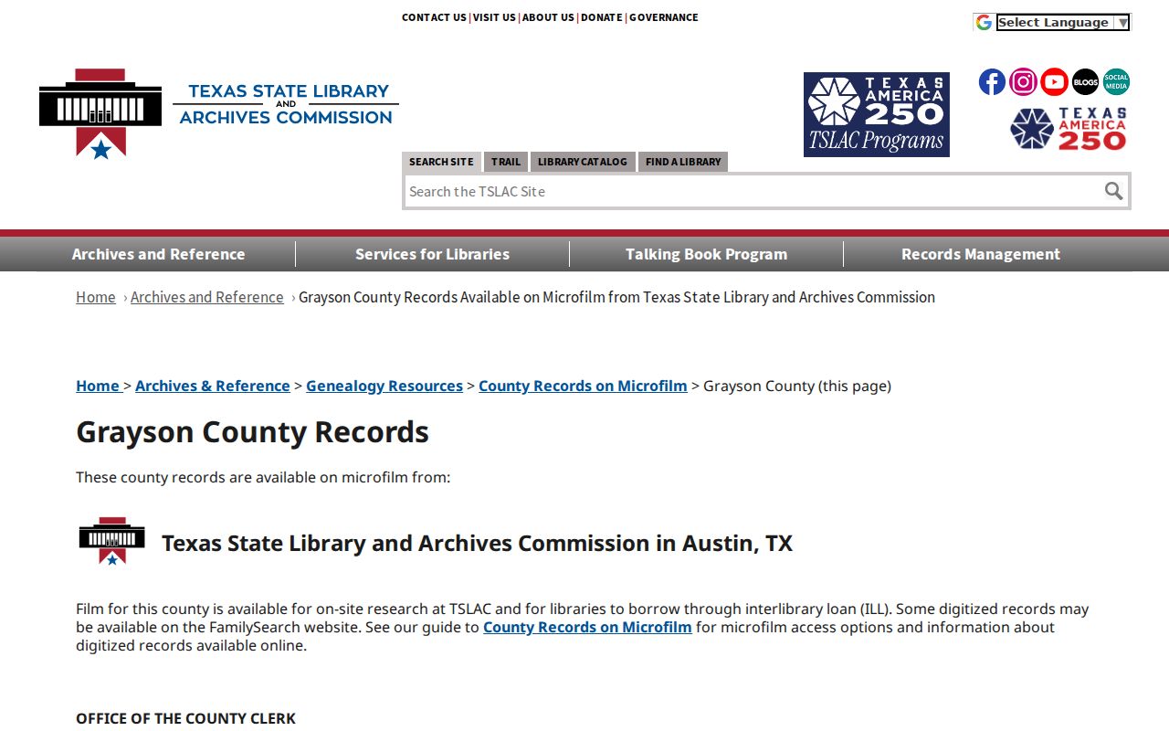 Denison previous residents research using Grayson County historical-record microfilm