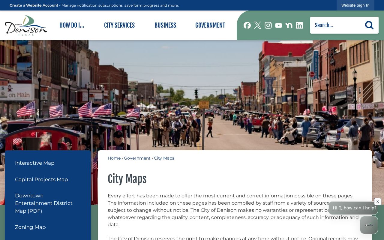 Denison street directory source showing the city maps page